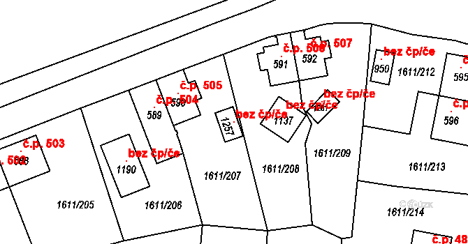 Rotava 106966367 na parcele st. 1257 v KÚ Rotava, Katastrální mapa