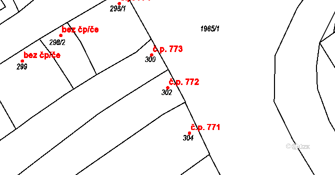 Mistřín 772, Svatobořice-Mistřín na parcele st. 302 v KÚ Mistřín, Katastrální mapa