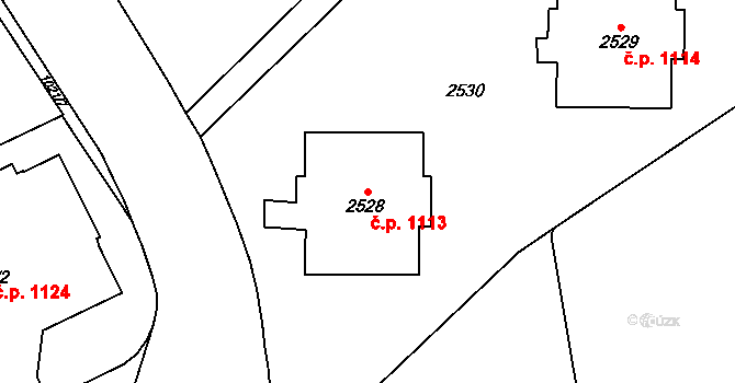 Kobylisy 1113, Praha na parcele st. 2528 v KÚ Kobylisy, Katastrální mapa