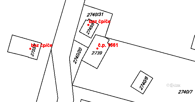 Šenov 1561 na parcele st. 2739 v KÚ Šenov u Ostravy, Katastrální mapa