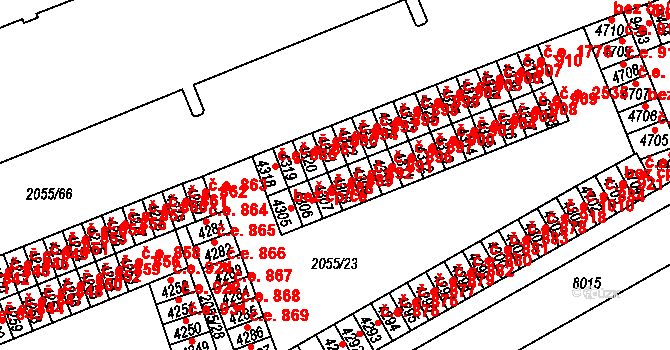 Hodonín 892 na parcele st. 4308 v KÚ Hodonín, Katastrální mapa