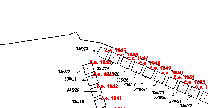 Květušín 1045, Polná na Šumavě na parcele st. 336/23 v KÚ Polná na Šumavě, Katastrální mapa
