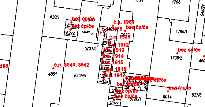 Zlín 1913 na parcele st. 5731/6 v KÚ Zlín, Katastrální mapa