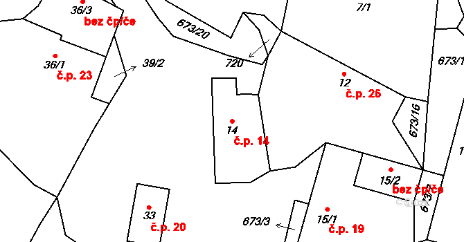 Jehnědno 14, Albrechtice nad Vltavou na parcele st. 14 v KÚ Jehnědno, Katastrální mapa