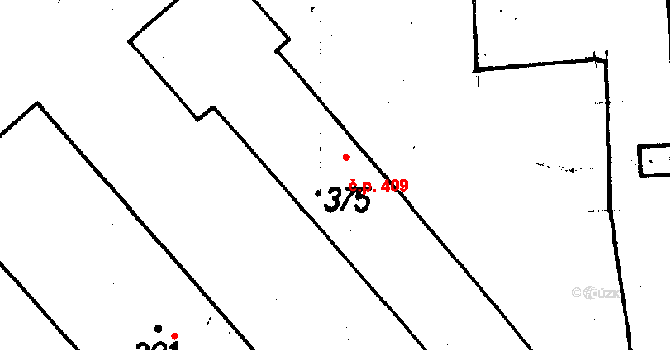 Jeřmanice 409 na parcele st. 375 v KÚ Jeřmanice, Katastrální mapa
