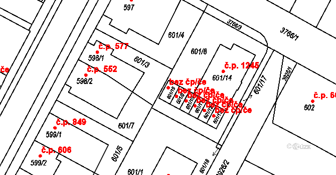 Žamberk 43479367 na parcele st. 601/19 v KÚ Žamberk, Katastrální mapa