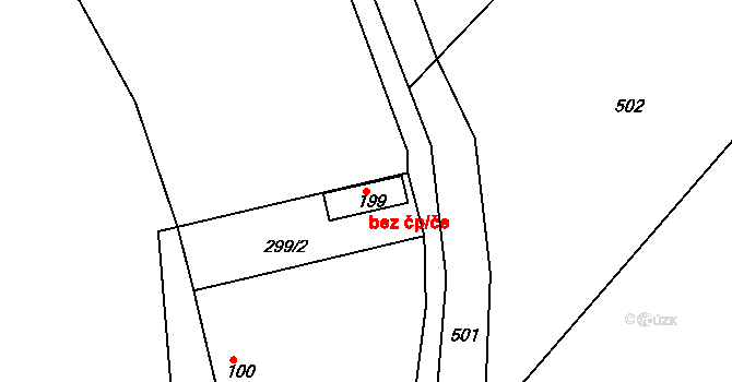 Světlá nad Sázavou 44544367 na parcele st. 199 v KÚ Mrzkovice, Katastrální mapa