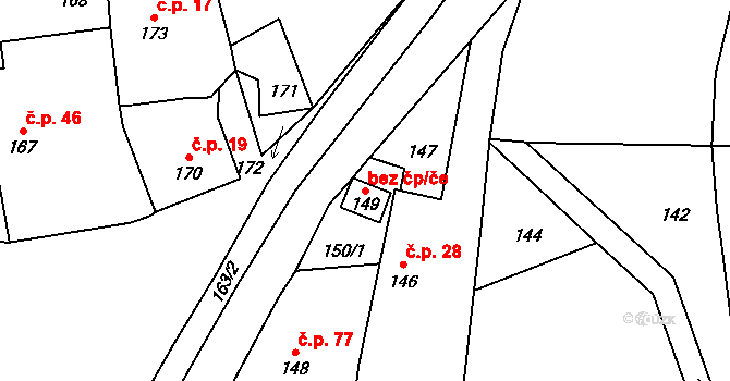 Olešná 48942367 na parcele st. 149 v KÚ Olešná u Hořovic, Katastrální mapa