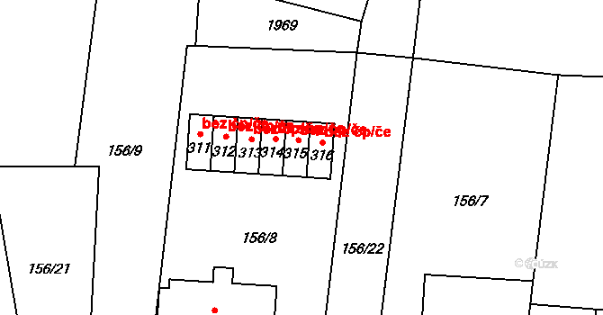 Mošnov 49109367 na parcele st. 316 v KÚ Mošnov, Katastrální mapa