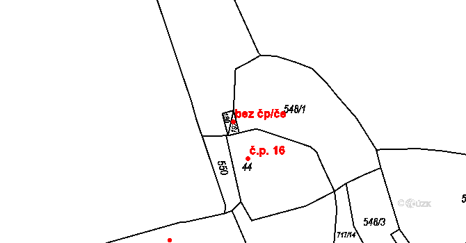 Bžany 50115367 na parcele st. 197 v KÚ Lysec, Katastrální mapa