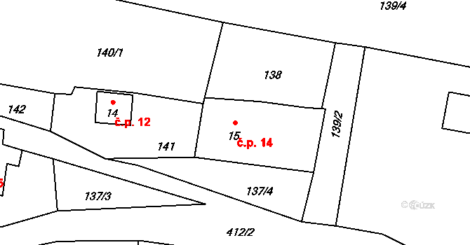 Beranova Lhota 14, Chotoviny na parcele st. 15 v KÚ Beranova Lhota, Katastrální mapa