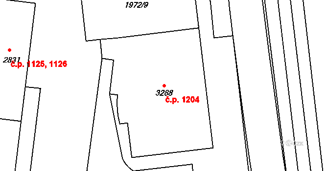 Náchod 1204 na parcele st. 3288 v KÚ Náchod, Katastrální mapa