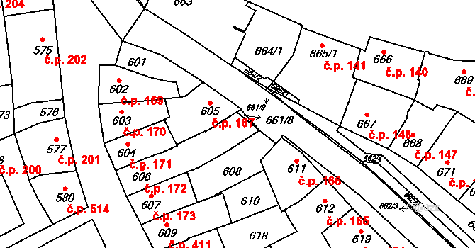 Šlapanice 77761367 na parcele st. 606/2 v KÚ Šlapanice u Brna, Katastrální mapa