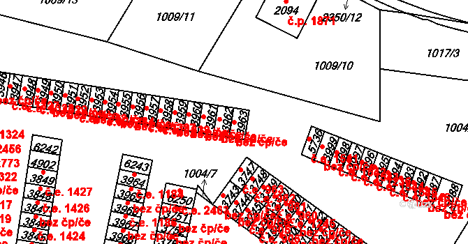 Cheb 80728367 na parcele st. 3963 v KÚ Cheb, Katastrální mapa