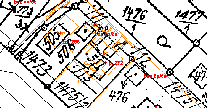 Šebetov 272 na parcele st. 511 v KÚ Šebetov, Katastrální mapa