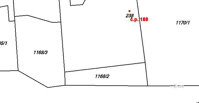 Častolovice 188 na parcele st. 238 v KÚ Častolovice, Katastrální mapa