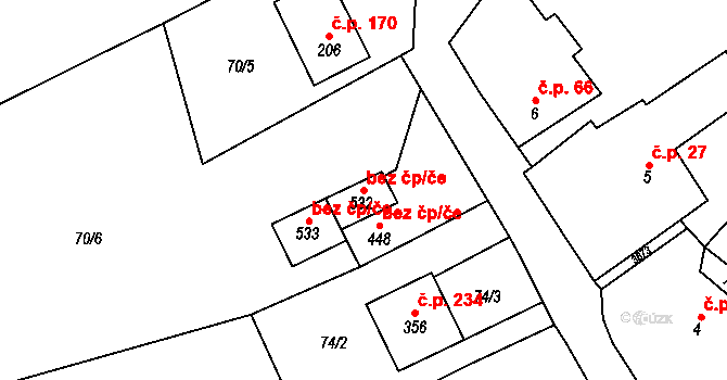 Šebetov 101147368 na parcele st. 532 v KÚ Šebetov, Katastrální mapa