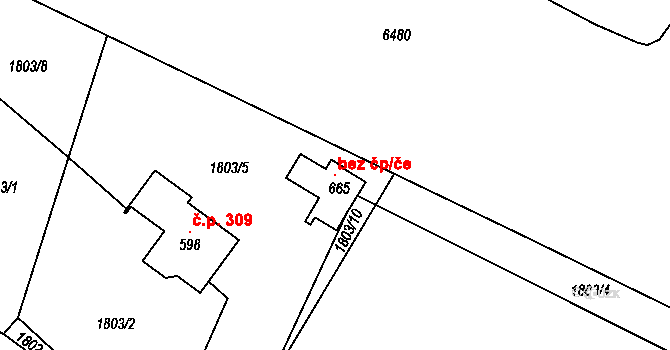 Hnátnice 104156368 na parcele st. 665 v KÚ Hnátnice, Katastrální mapa