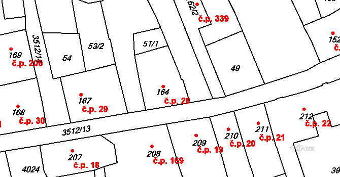 Cvikov I 28, Cvikov na parcele st. 164 v KÚ Cvikov, Katastrální mapa