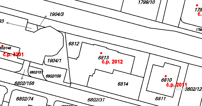 Frýdek 2012, Frýdek-Místek na parcele st. 6813 v KÚ Frýdek, Katastrální mapa