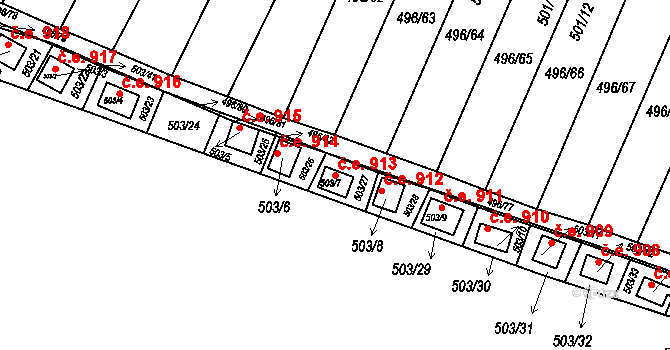 Mikulovice 913, Klášterec nad Ohří na parcele st. 503/7 v KÚ Mikulovice u Vernéřova, Katastrální mapa
