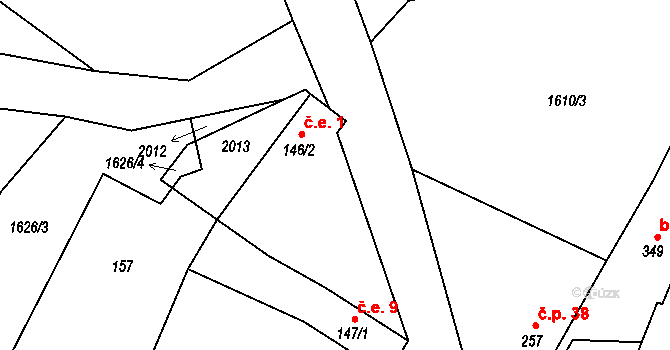 Heřmanov 1, Kolešovice na parcele st. 146/2 v KÚ Kolešovice, Katastrální mapa