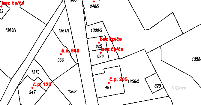 Josefův Důl 38443368 na parcele st. 626 v KÚ Dolní Maxov, Katastrální mapa