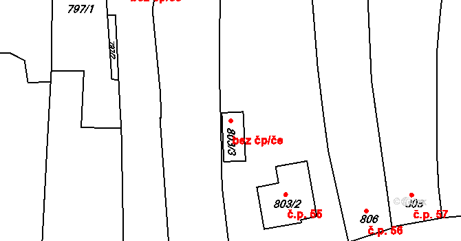 Oleksovice 40971368 na parcele st. 803/3 v KÚ Oleksovice, Katastrální mapa