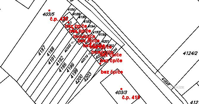 Boleradice 41260368 na parcele st. 403/18 v KÚ Boleradice, Katastrální mapa