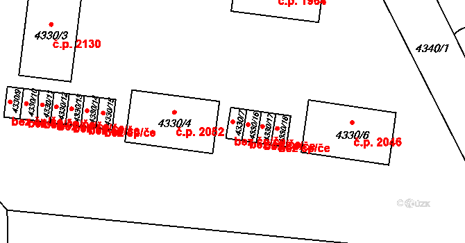 Česká Lípa 41283368 na parcele st. 4330/7 v KÚ Česká Lípa, Katastrální mapa