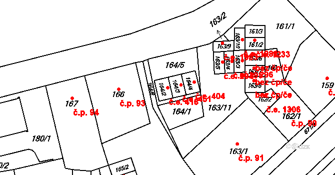 Český Těšín 418 na parcele st. 164/2 v KÚ Český Těšín, Katastrální mapa