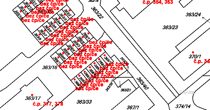 Rousínov 42967368 na parcele st. 368/1 v KÚ Rousínov u Vyškova, Katastrální mapa