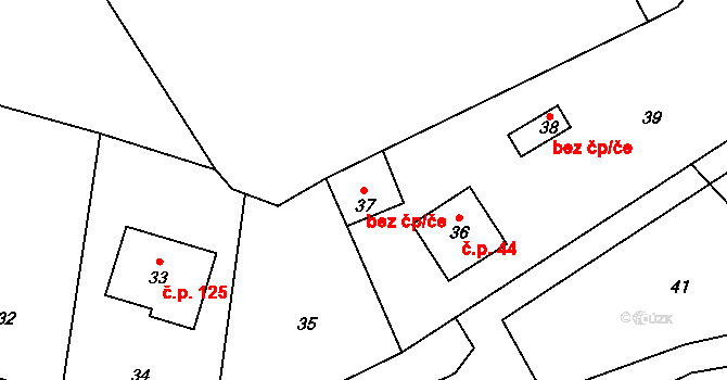 Blansko 46022368 na parcele st. 37 v KÚ Horní Lhota u Blanska, Katastrální mapa