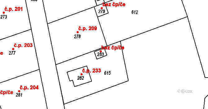 Albrechtičky 46097368 na parcele st. 283 v KÚ Albrechtičky, Katastrální mapa