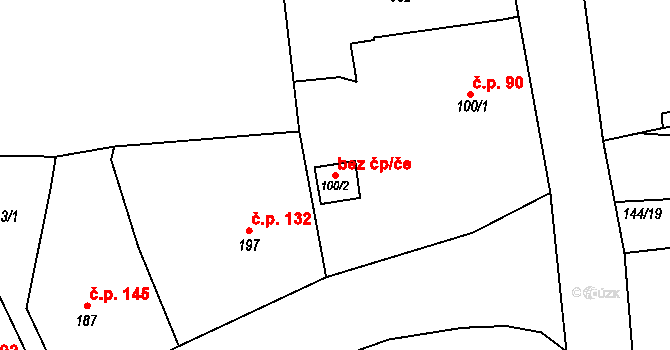 Broumov 46352368 na parcele st. 100/2 v KÚ Velká Ves u Broumova, Katastrální mapa