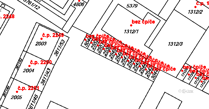 Břeclav 47208368 na parcele st. 2550 v KÚ Břeclav, Katastrální mapa
