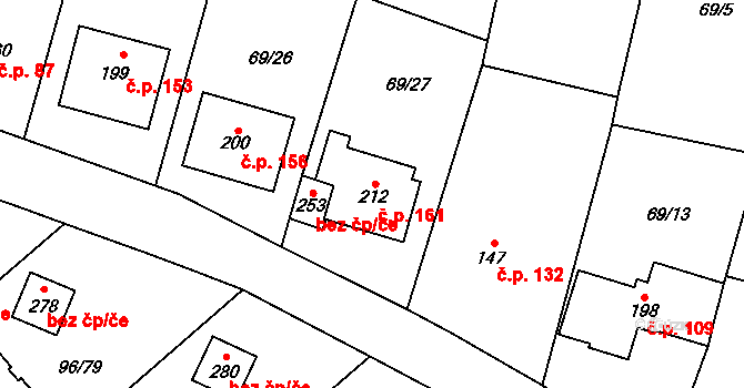 Sušice 161 na parcele st. 212 v KÚ Sušice u Uherského Hradiště, Katastrální mapa