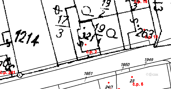 Hrochův Týnec 2 na parcele st. 321 v KÚ Hrochův Týnec, Katastrální mapa