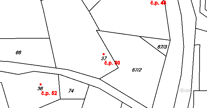 Lukavec 50, Fulnek na parcele st. 37 v KÚ Lukavec u Bílovce, Katastrální mapa