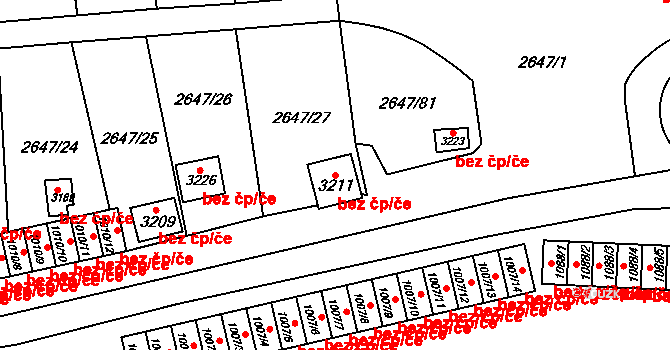 Horní Slavkov 83149368 na parcele st. 3211 v KÚ Horní Slavkov, Katastrální mapa