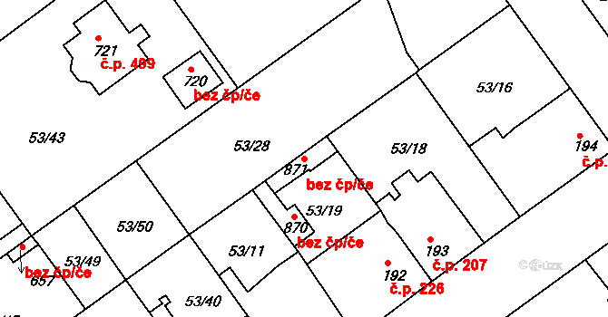 Lysá nad Labem 84897368 na parcele st. 871 v KÚ Litol, Katastrální mapa