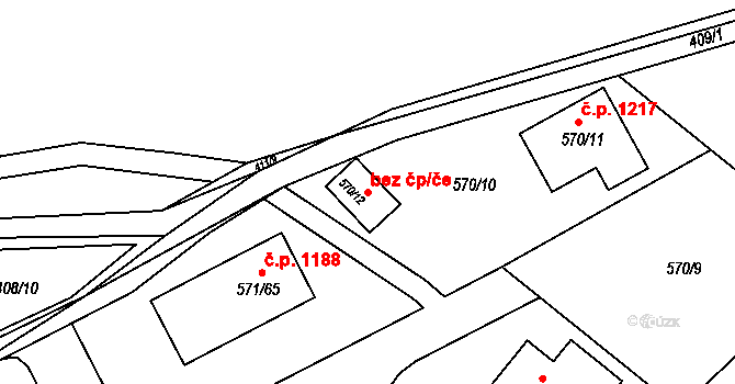Mníšek pod Brdy 91504368 na parcele st. 570/12 v KÚ Rymaně, Katastrální mapa
