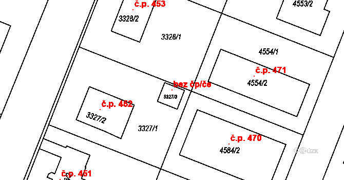 Šanov 96567368 na parcele st. 3327/3 v KÚ Šanov nad Jevišovkou, Katastrální mapa