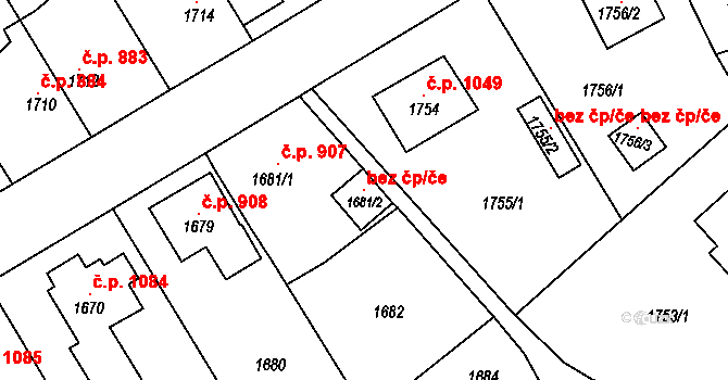 Kostelec nad Orlicí 105154369 na parcele st. 1681/2 v KÚ Kostelec nad Orlicí, Katastrální mapa
