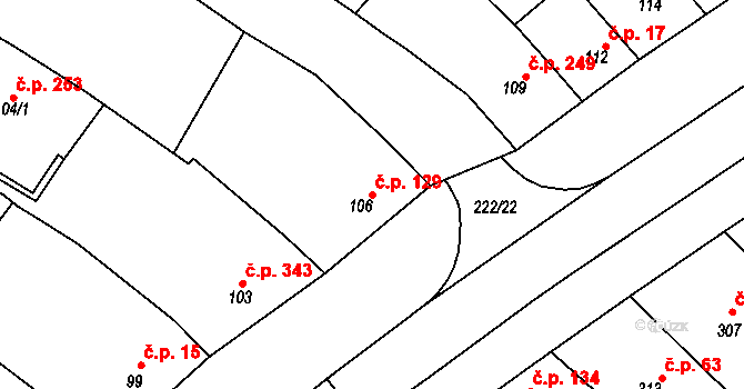 Zarazice 129, Veselí nad Moravou na parcele st. 106 v KÚ Zarazice, Katastrální mapa