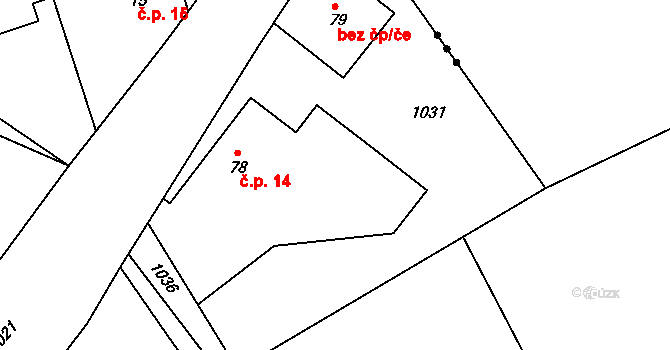 Vystrkov 14, Cetenov na parcele st. 78 v KÚ Cetenov, Katastrální mapa