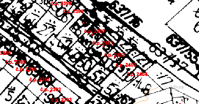 Podlusky 2402, Roudnice nad Labem na parcele st. 908 v KÚ Podlusky, Katastrální mapa