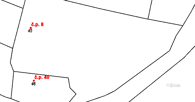 Holušice 8, Sedlice na parcele st. 45 v KÚ Holušice u Mužetic, Katastrální mapa