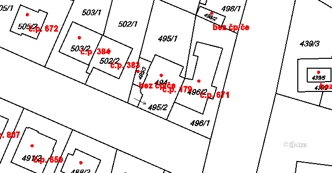 Čimice 179, Praha na parcele st. 494 v KÚ Čimice, Katastrální mapa