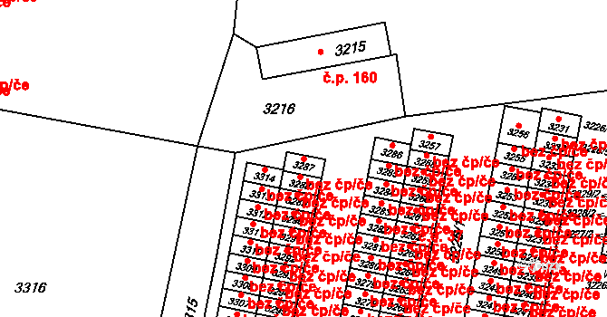 Orlová 38220369 na parcele st. 3287 v KÚ Horní Lutyně, Katastrální mapa